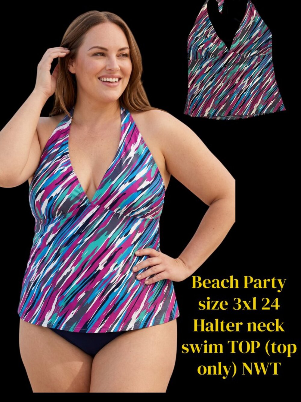 Beach Party Swim Top Plus size 24